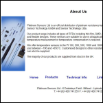 Screen shot of the Platinum Sensors Ltd website.