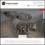 Screen shot of the Property Repair Ltd website.