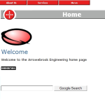 Screen shot of the Arrowebrook Engineering Ltd website.