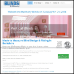 Screen shot of the Harmony Blinds Reading (Ltd) website.