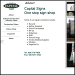 Screen shot of the Capital Signs Ltd website.