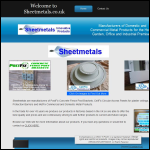 Screen shot of the Sheetmetals Ltd website.