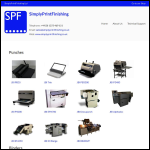 Screen shot of the SimplyPrintFinishing Ltd website.
