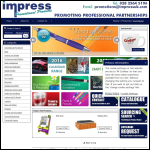 Screen shot of the Impress Business Gifts website.