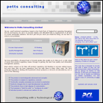 Screen shot of the Petts Consulting Ltd website.