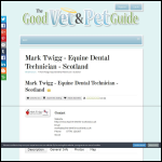 Screen shot of the Twigg Equine Dental Technician/Horse Dentist website.