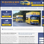 Screen shot of the W. H. Cox & Son (Removals & Storage) Ltd website.