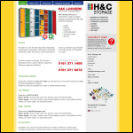Screen shot of the H & C Storage Ltd website.