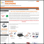 Screen shot of the Binding Solutions website.