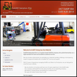 Screen shot of the Forklift Enterprises Ltd website.