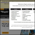 Screen shot of the Rapid Electronics Ltd website.