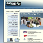 Screen shot of the Caralan Printers website.