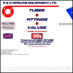 Screen shot of the P & C Pipeline Equipment Ltd website.