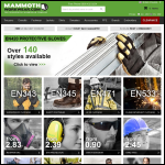 Screen shot of the Mammoth Workwear website.