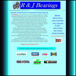 Screen shot of the R & J Bearings website.