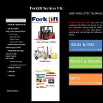 Screen shot of the Forklift Services UK website.