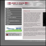 Screen shot of the John T Evans Haulage Ltd website.