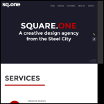 Screen shot of the Square One Advertising & Design website.