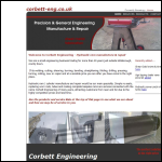 Screen shot of the Corbett Engineering website.