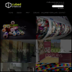 Screen shot of the Cubed Creative website.