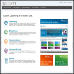Screen shot of the Ecom Learning Solutions Ltd website.