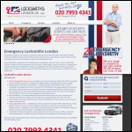 Screen shot of the Emergency Locksmiths London website.