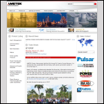 Screen shot of the Ametek Power Instruments website.