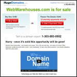 Screen shot of the Webwarehouses.com website.