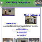 Screen shot of the MAK Ceilings & Partitions website.