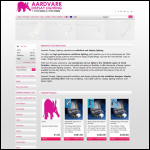 Screen shot of the Aardvark Display Lighting website.