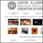 Screen shot of the Justin Illusions Creative Studios website.