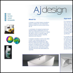Screen shot of the AJ Design website.