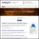 Screen shot of the Adelphi Translations website.