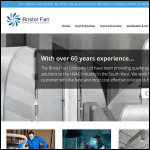 Screen shot of the The Bristol Fan Company Ltd website.