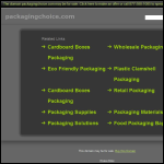 Screen shot of the Packaging Choice website.