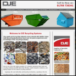 Screen shot of the DJE Recycling Systems Ltd website.
