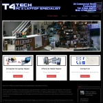 Screen shot of the T4tech Computer Repair website.