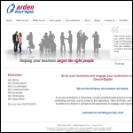 Screen shot of the Arden Direct Marketing Ltd website.