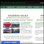 Screen shot of the Budget Marquees website.