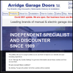 Screen shot of the Arridge Garage Doors Ltd website.