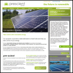 Screen shot of the Prescient Power - Renewable Energy Consultants website.