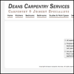 Screen shot of the Deans Carpentry Services website.