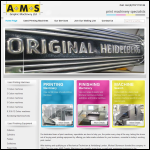 Screen shot of the AMS Graphic Machinery Ltd website.