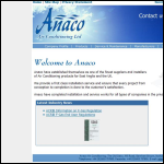 Screen shot of the Anaco Air Conditioning Ltd website.