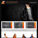 Screen shot of the Apex Embroidery website.