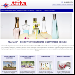 Screen shot of the Arriva Fragrances Ltd website.