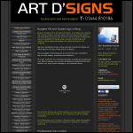 Screen shot of the Art D-signs website.