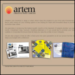 Screen shot of the Artem Creative Print Ltd website.