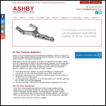 Screen shot of the Ashby Precision Engineering Ltd website.