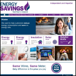 Screen shot of the Energy Savings NI website.
